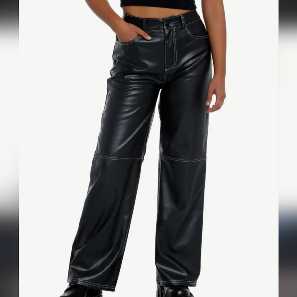 Morbid Threads Faux Leather Pants Black 32 Waist